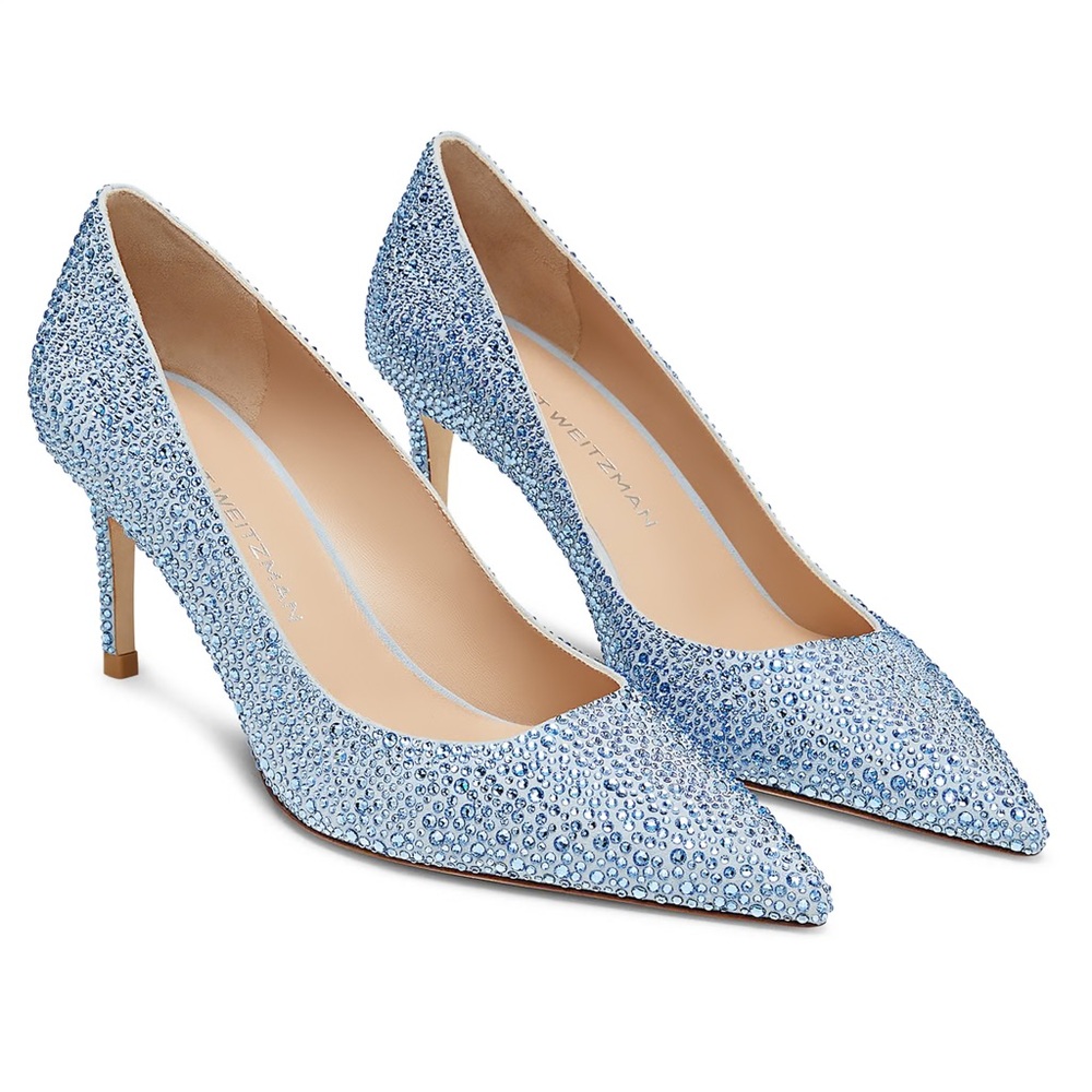 Stuart Weitzman Something Blue Wedding Swarovski Crystals Heels Size 5